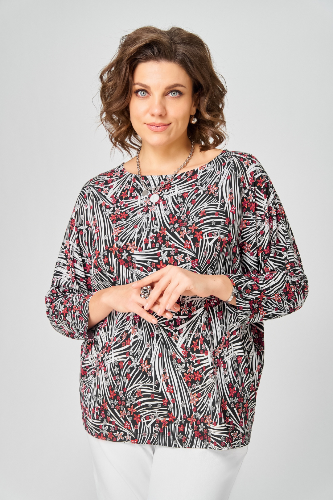 Джемпер BLISS 9402 белый + красный - фото 1