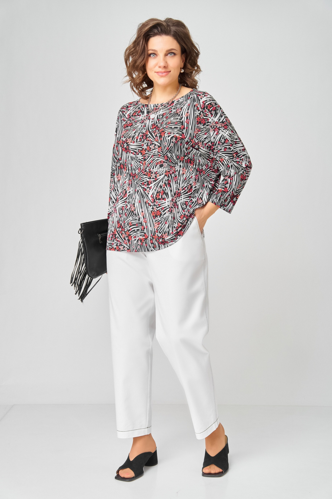 Джемпер BLISS 9402 белый + красный - фото 3