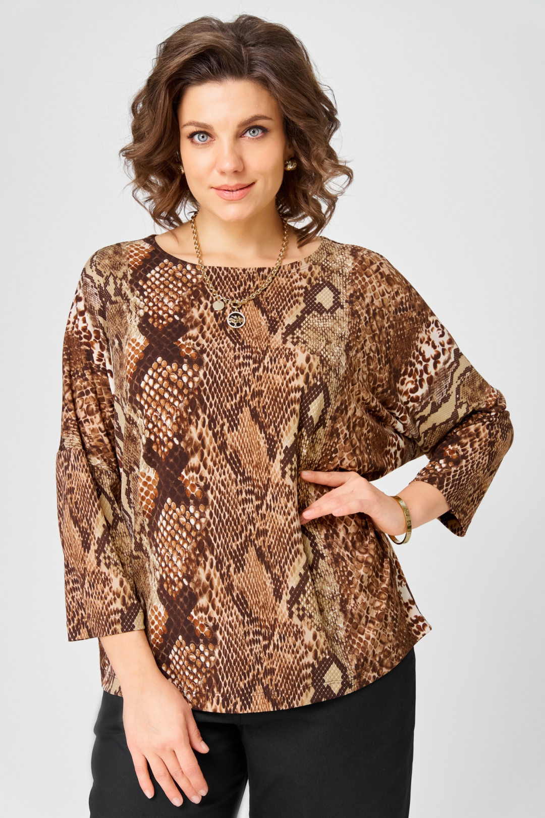 Джемпер BLISS 9402 коричневый змеиный - фото 1