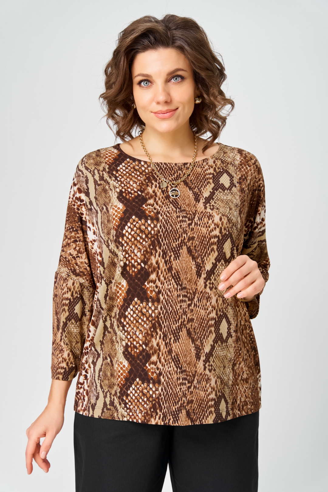 Джемпер BLISS 9402 коричневый змеиный - фото 2