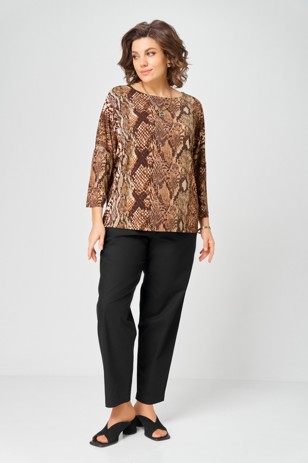 Джемпер BLISS 9402 коричневый змеиный - фото 5