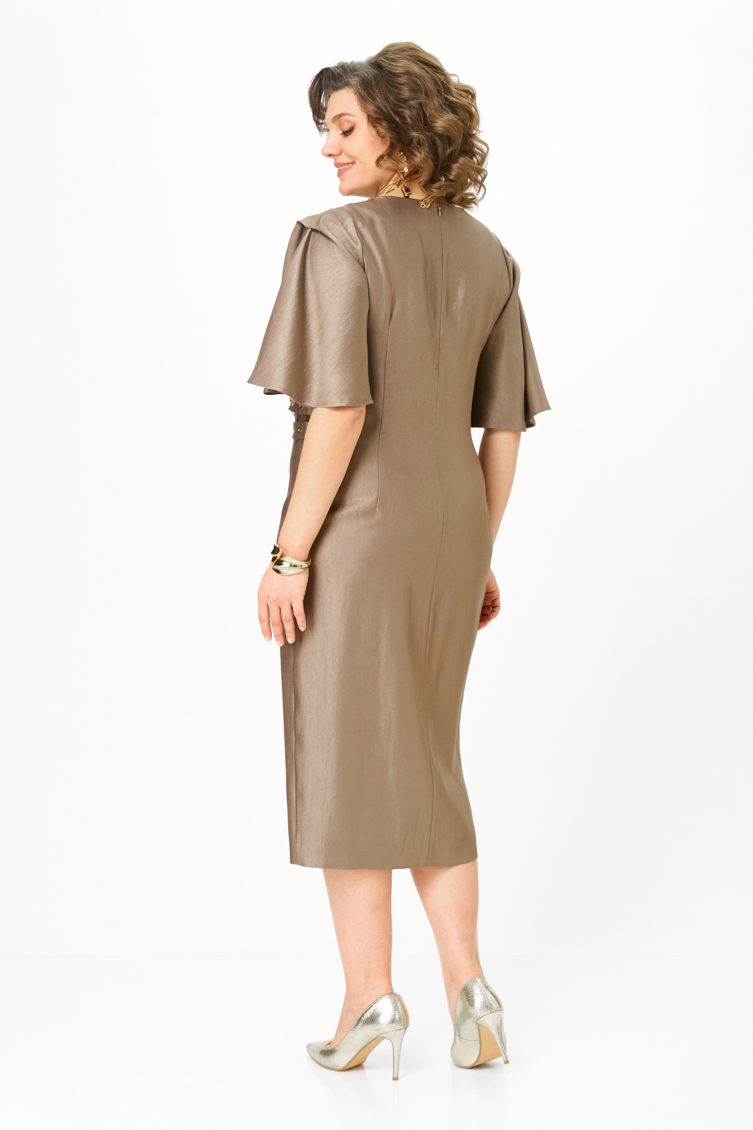 Платье BonnaImage 1019/1 бежевый - фото 5