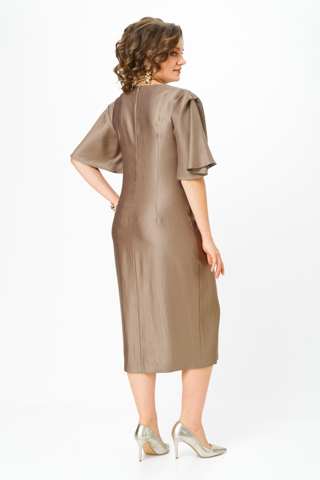 Платье BonnaImage 1019/1 бежевый - фото 6