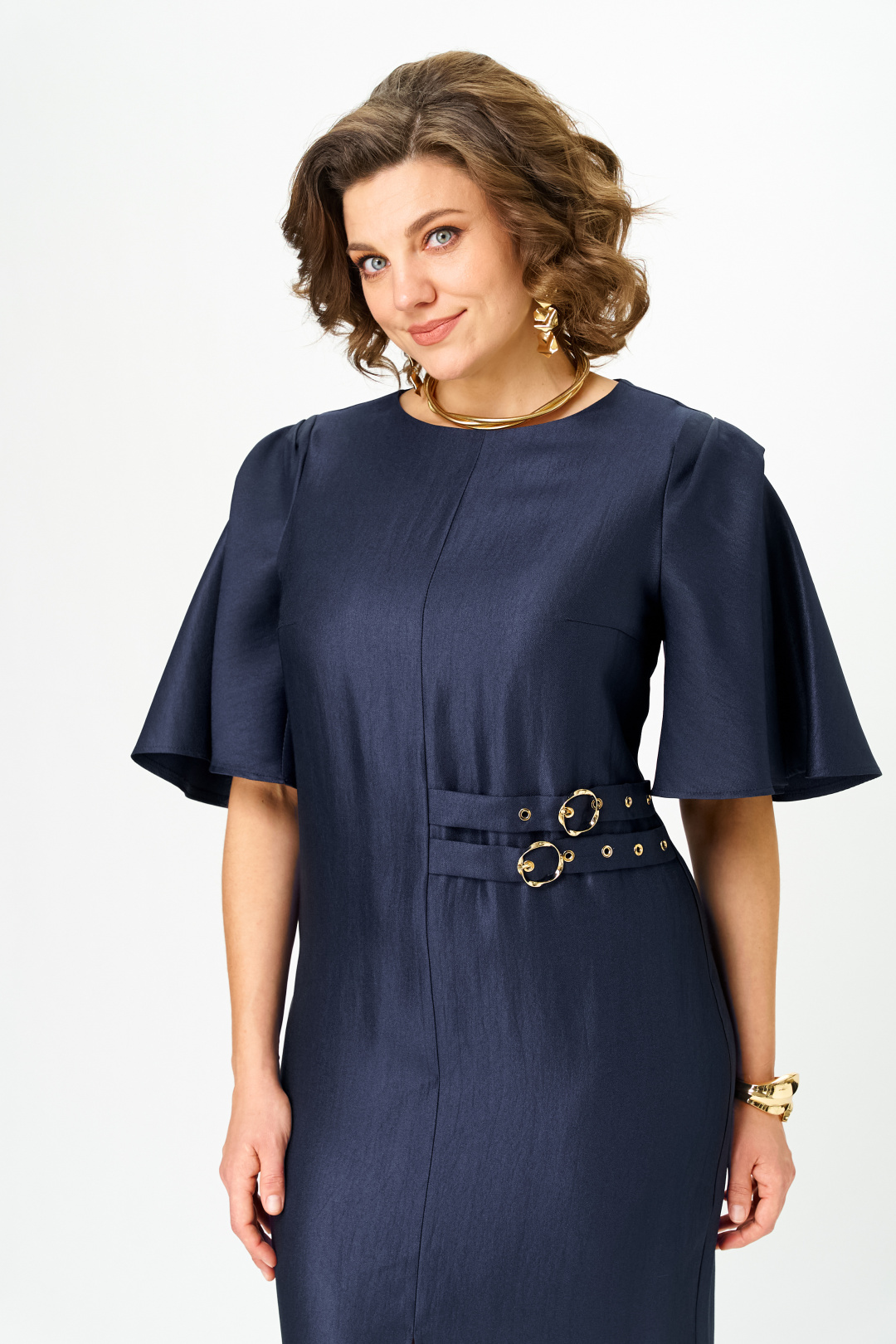 Платье BonnaImage 1019/3 синий - фото 5