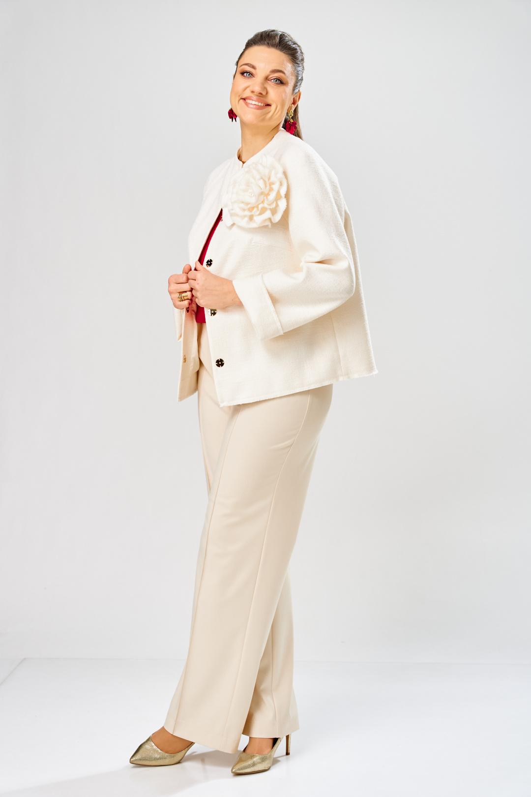 Жакет BonnaImage 1032/1 молочный - фото 4