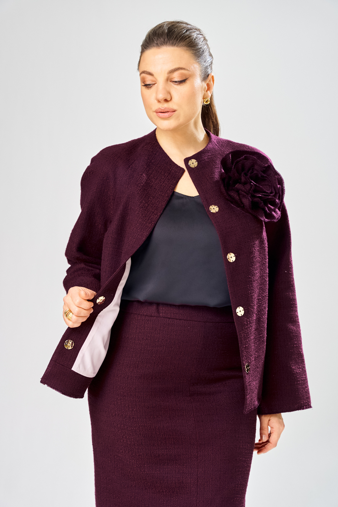 Жакет BonnaImage 1032/3 фиолетовый - фото 5