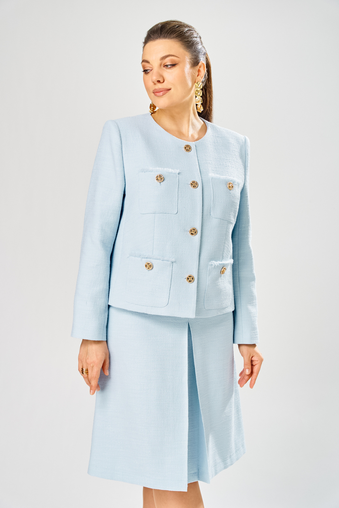 Жакет BonnaImage 1039/2 голубой - фото 2