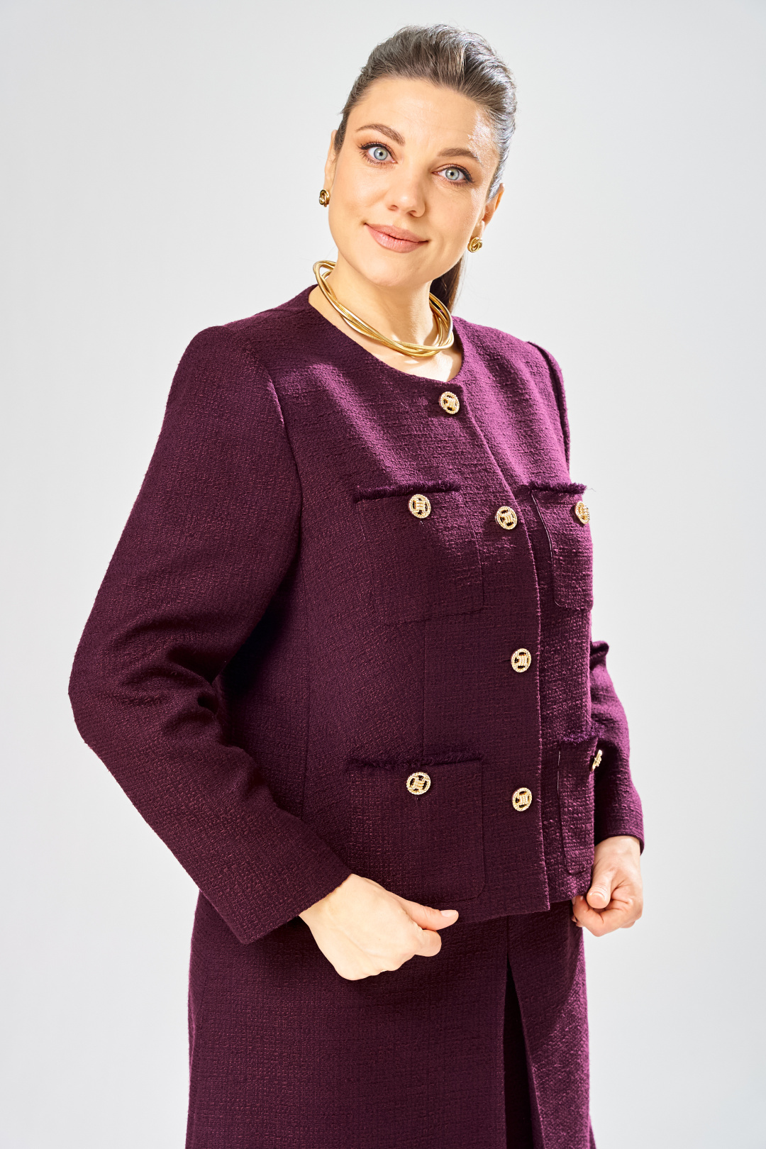 Жакет BonnaImage 1039/3 фиолетовый - фото 3