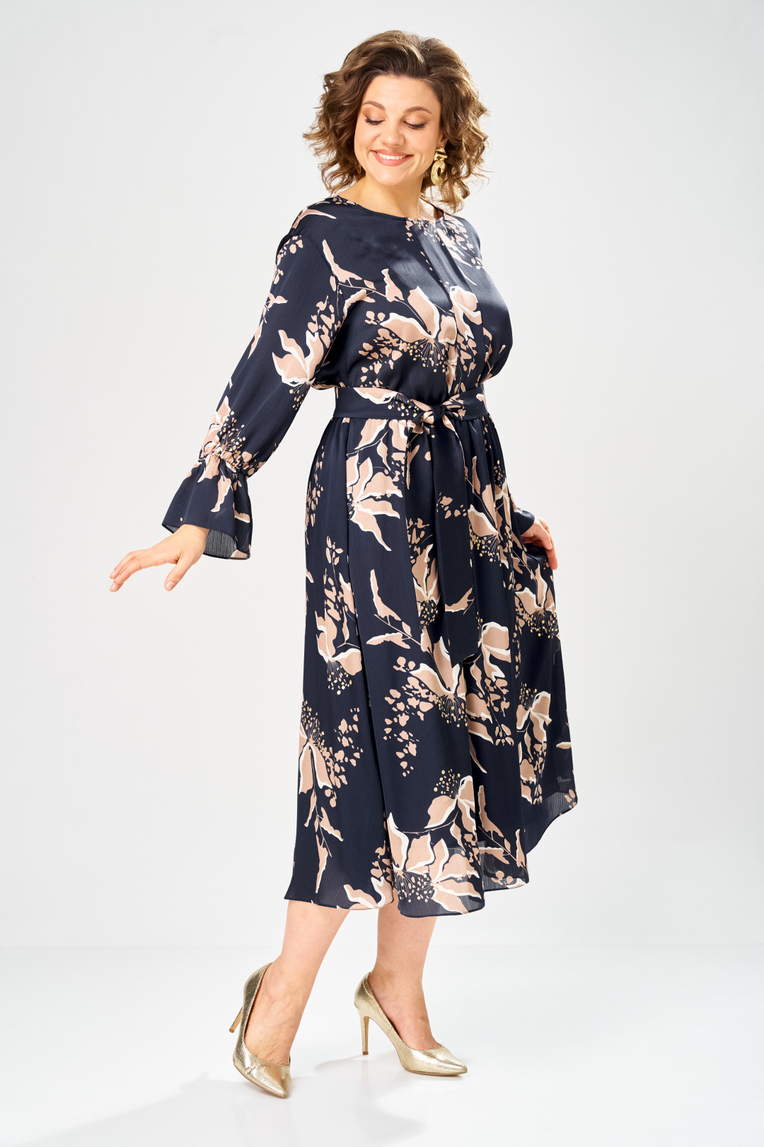 Платье BonnaImage 1043/1 синий - фото 3