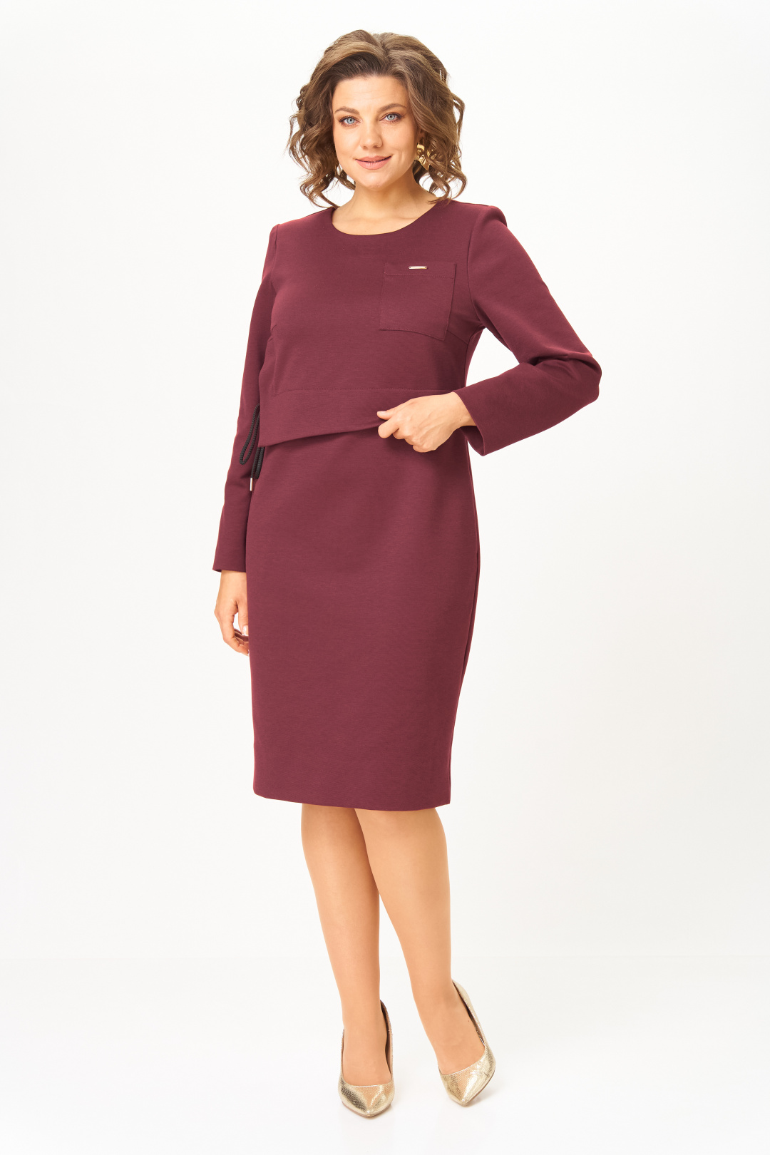 Платье BonnaImage 622/11 бордовый - фото 1