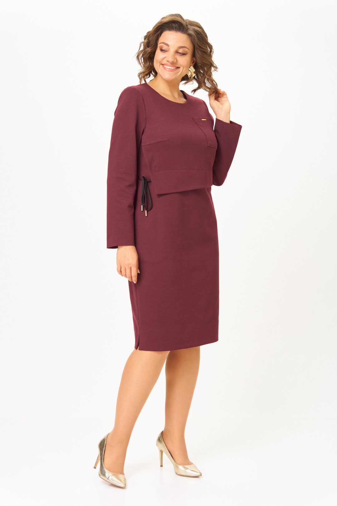 Платье BonnaImage 622/11 бордовый - фото 2