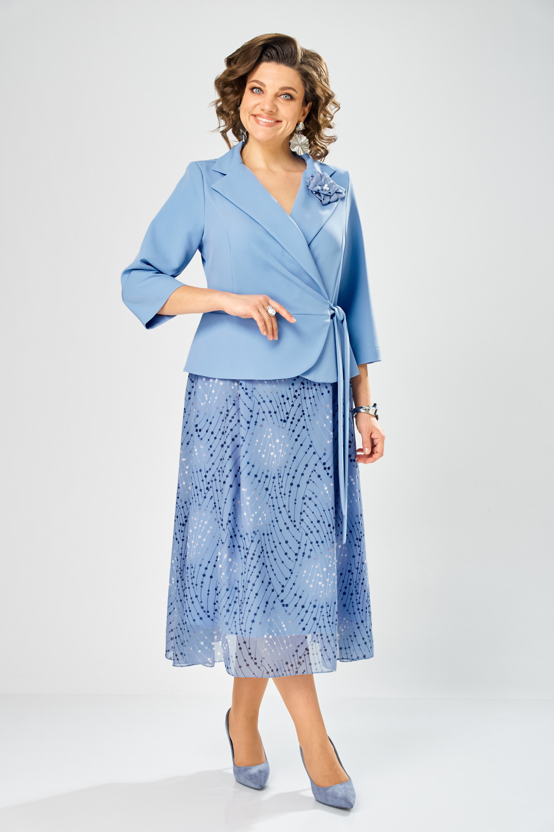 Платье BonnaImage 922-1/10 голубой - фото 2