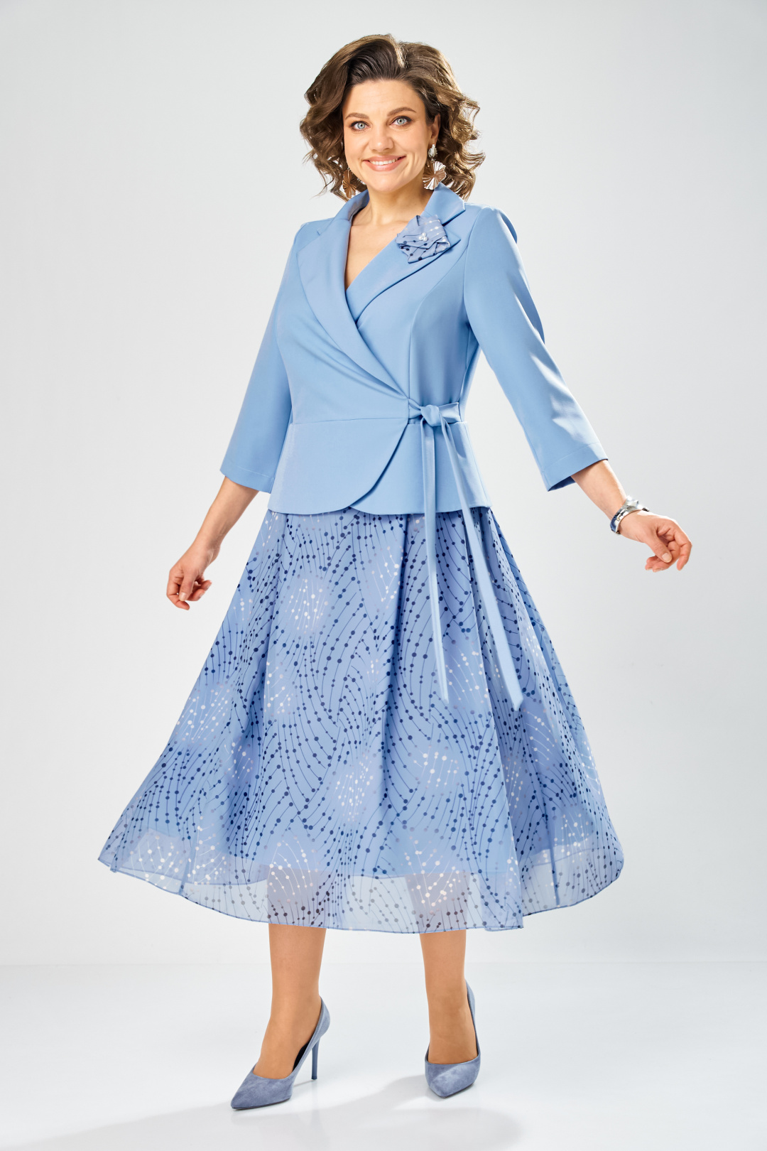 Платье BonnaImage 922-1/10 голубой - фото 3