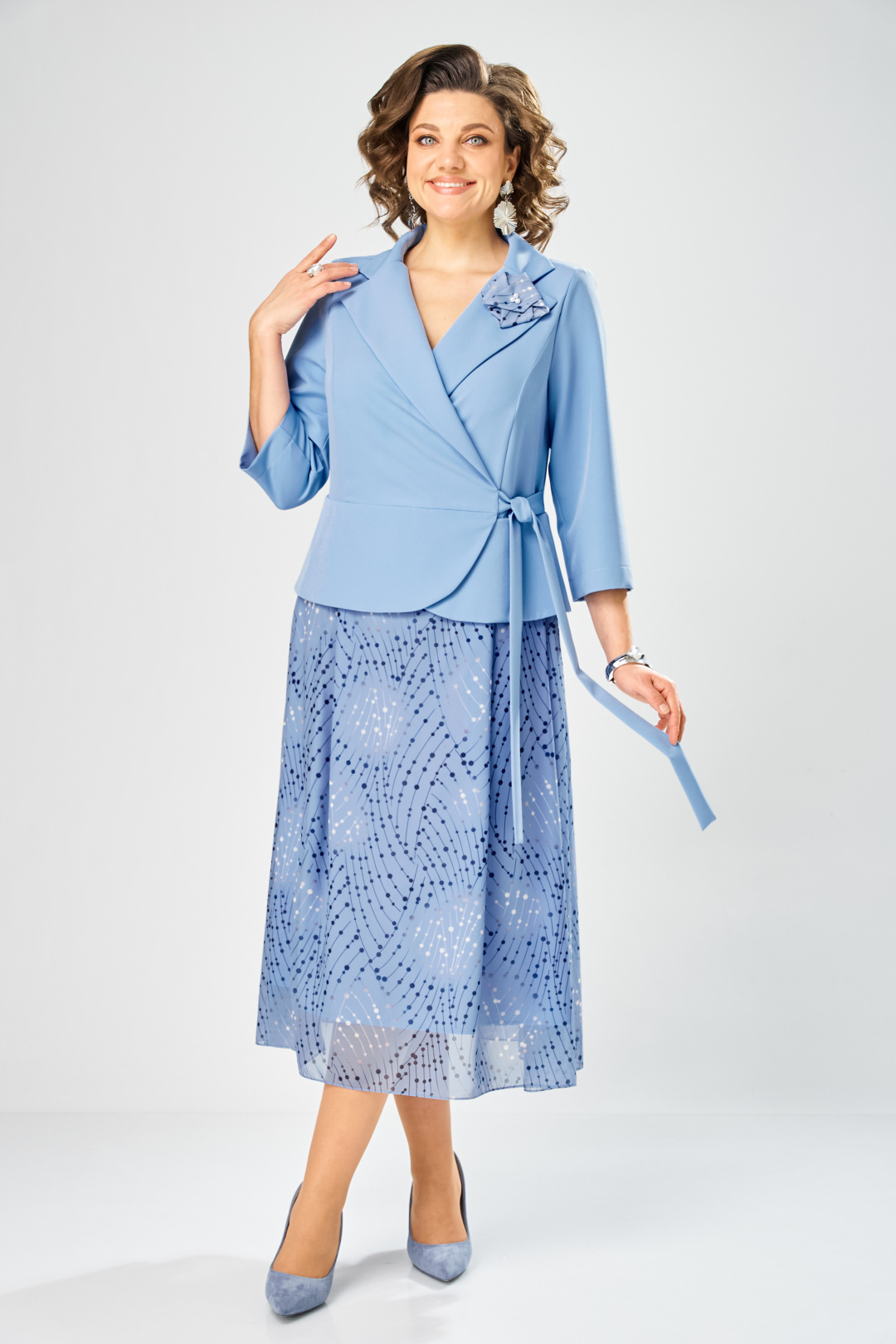 Платье BonnaImage 922-1/10 голубой - фото 4