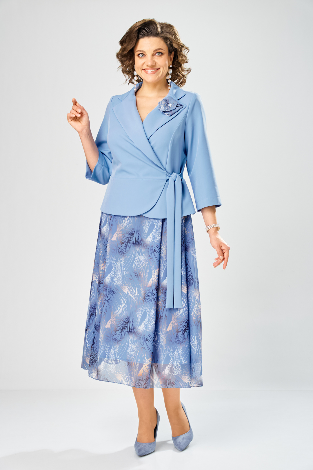 Платье BonnaImage 922-1/11 голубой ветки - фото 2