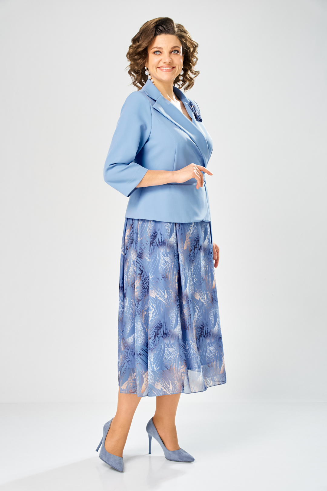 Платье BonnaImage 922-1/11 голубой ветки - фото 3