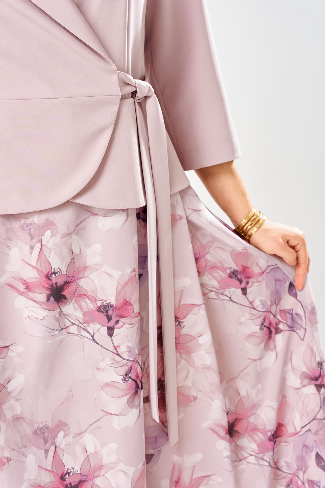 Платье BonnaImage 922-1/12 пудровый цветы