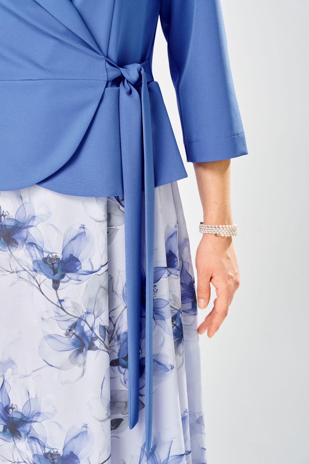 Платье BonnaImage 922-1/14 голубой цветы - фото 6