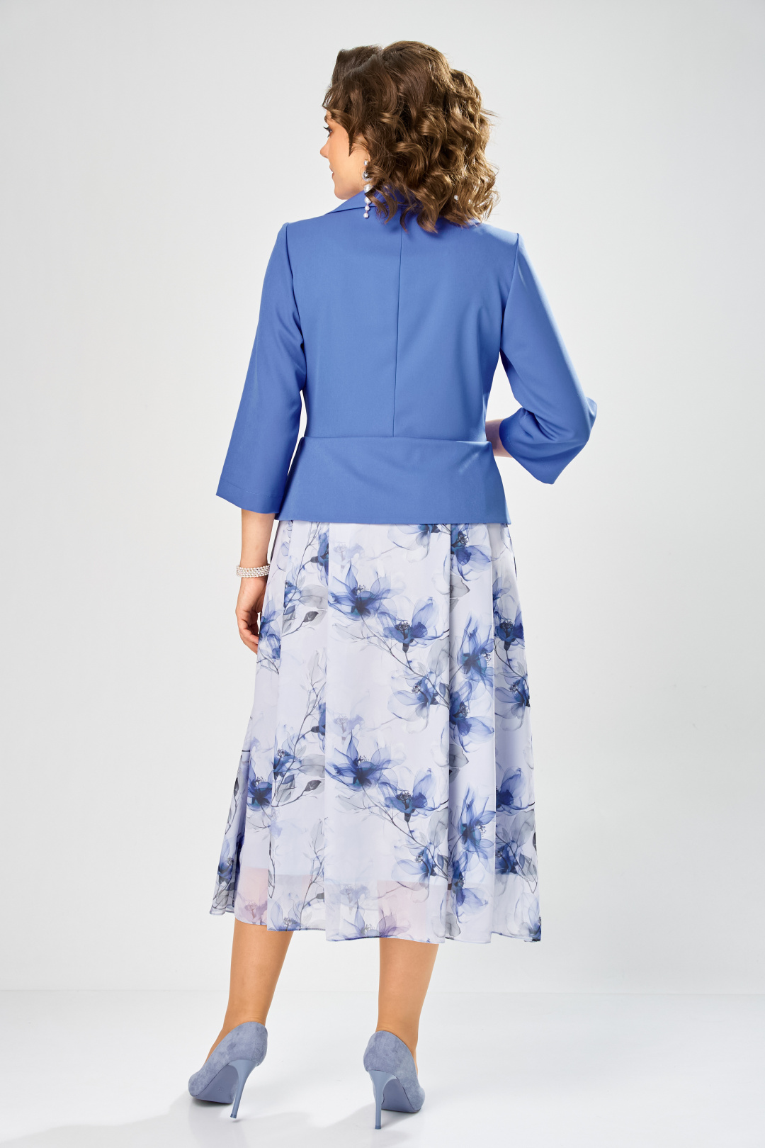 Платье BonnaImage 922-1/14 голубой цветы