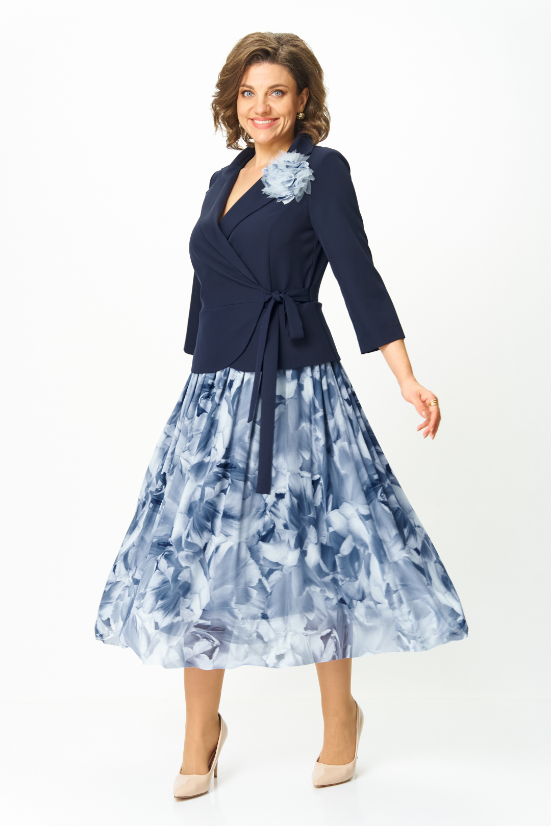 Платье BonnaImage 922-13 синий - фото 2