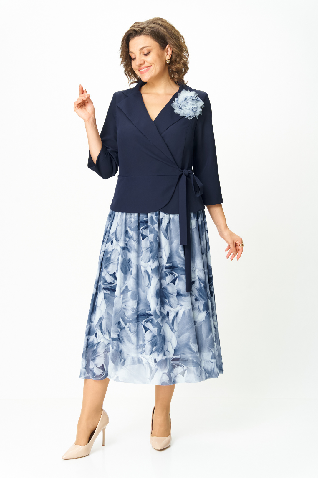 Платье BonnaImage 922-13 синий - фото 3