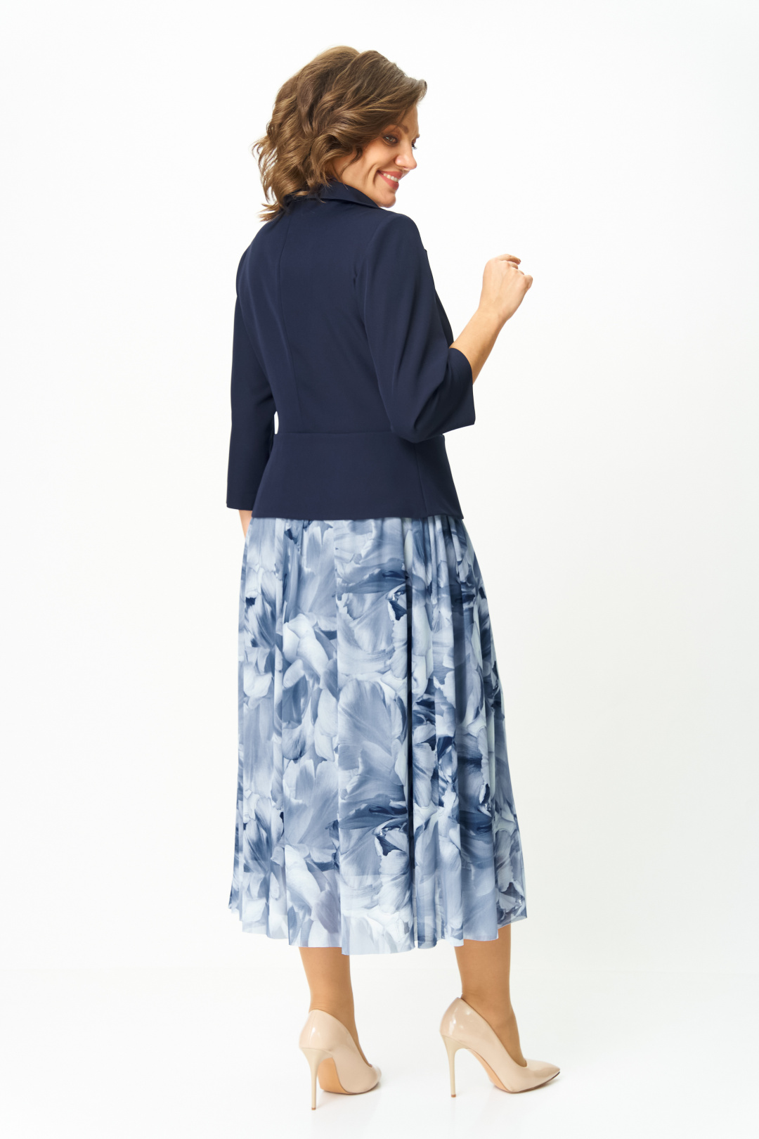 Платье BonnaImage 922-13 синий - фото 4