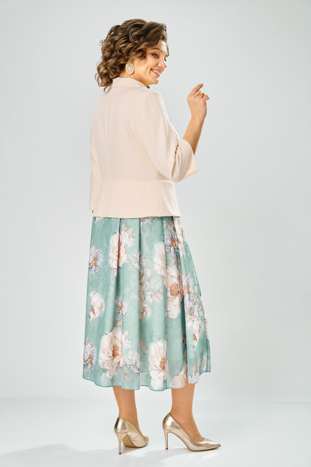 Платье BonnaImage 922-1/6 бежевый - фото 5