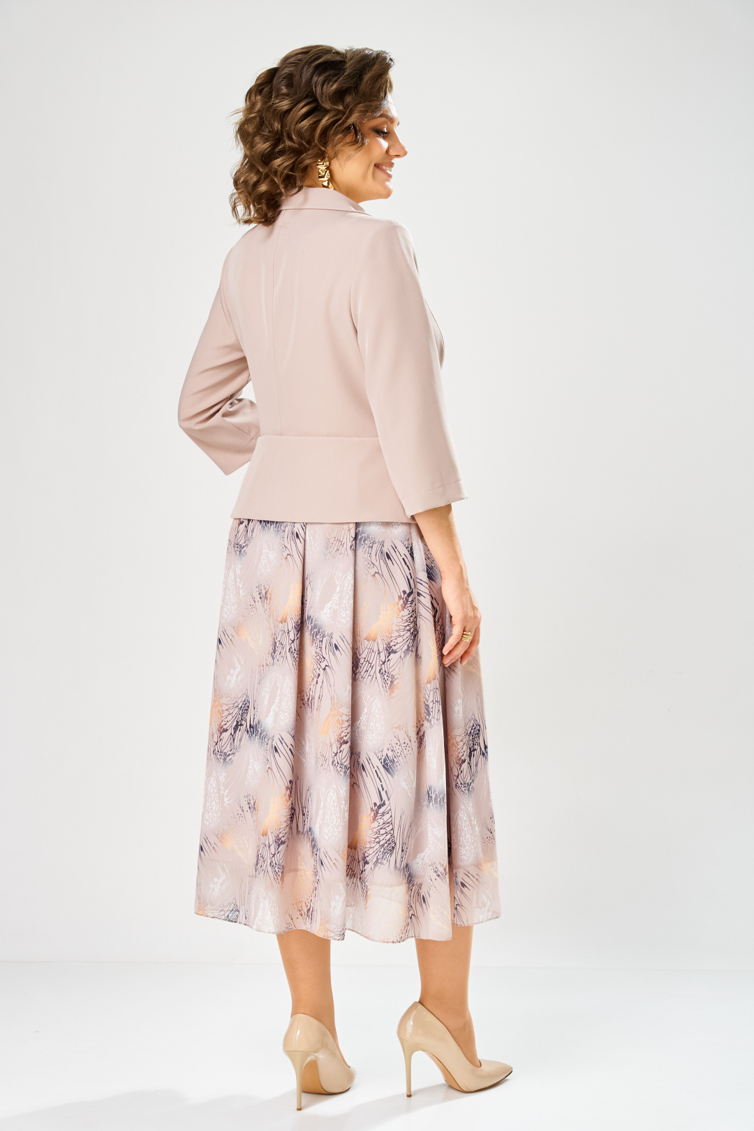 Платье BonnaImage 922-1/7 бежевый ветки