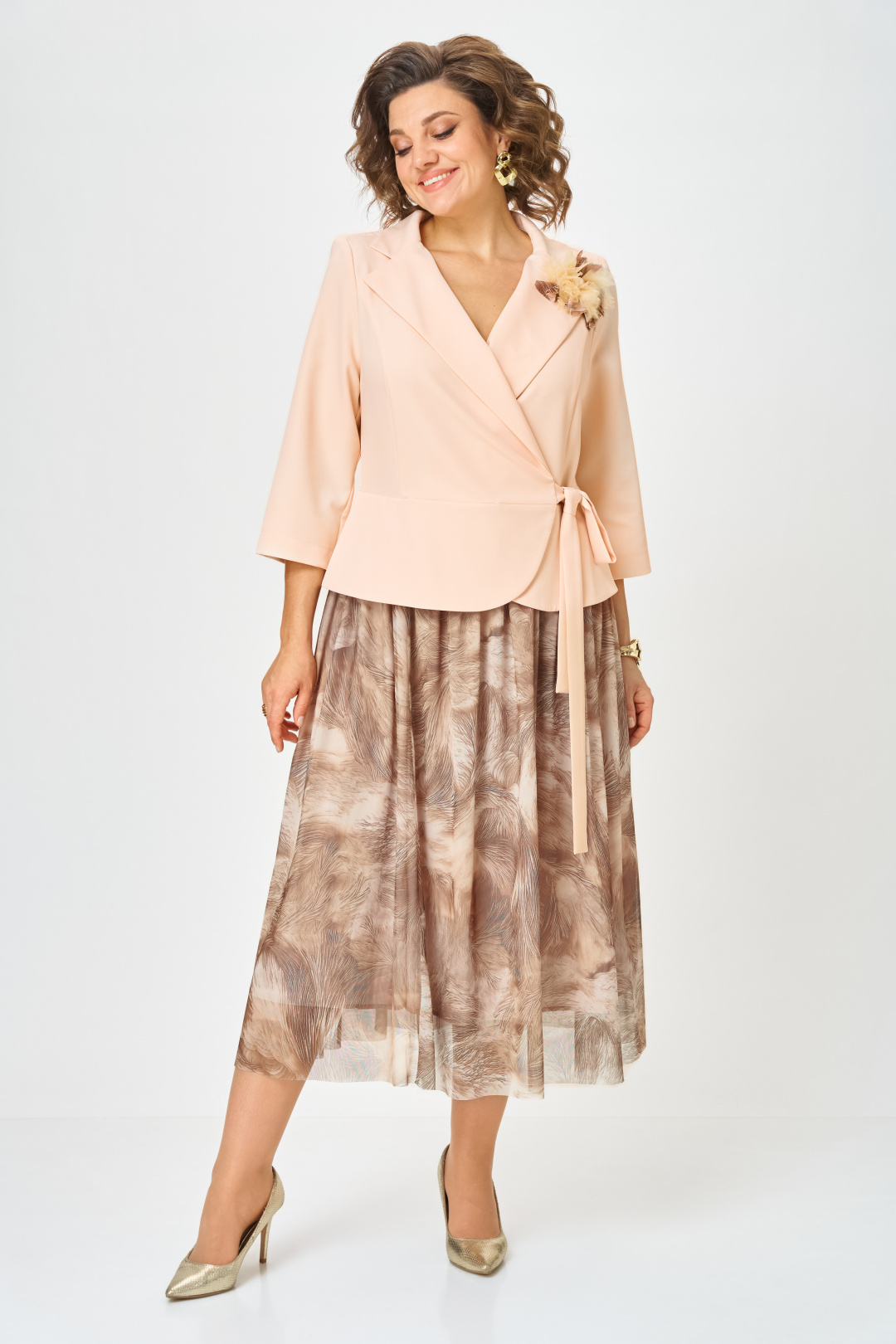 Платье BonnaImage 922/15 бежевый - фото 1