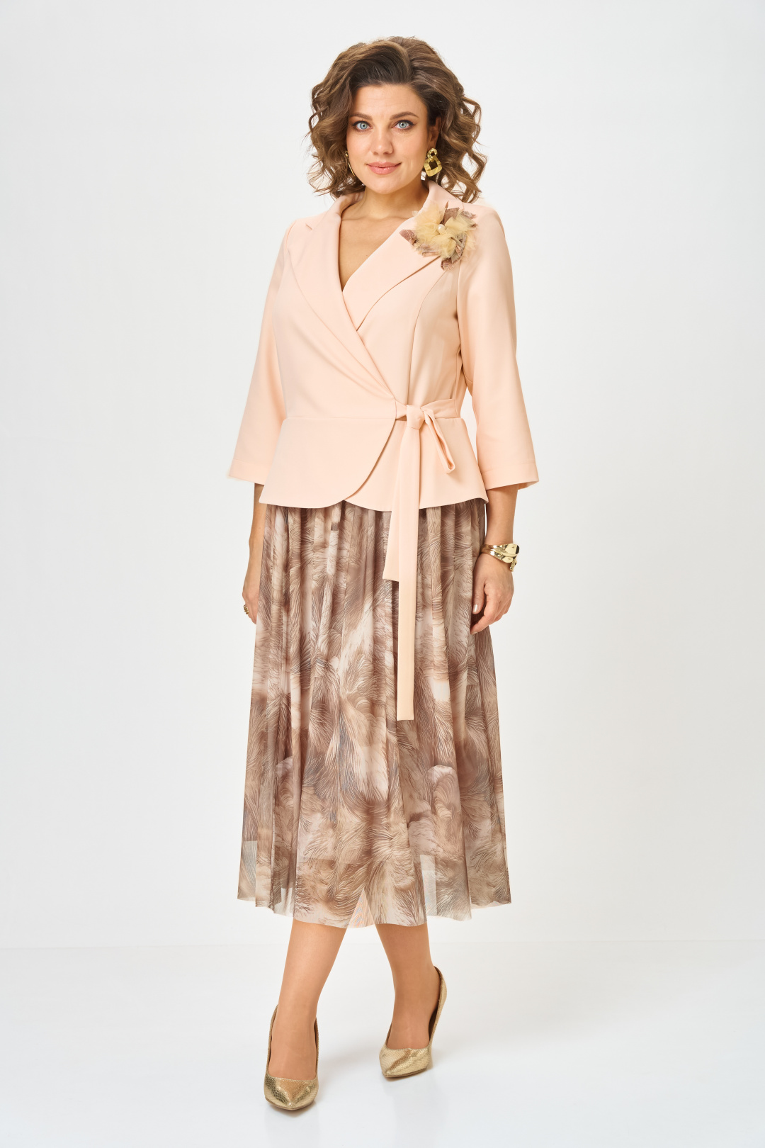 Платье BonnaImage 922/15 бежевый - фото 2