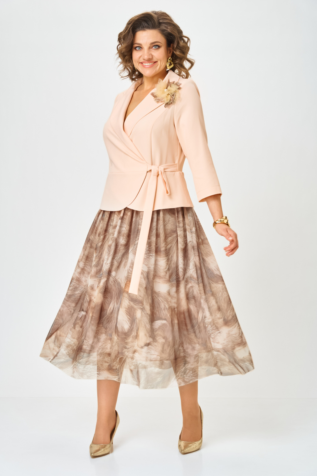 Платье BonnaImage 922/15 бежевый - фото 3