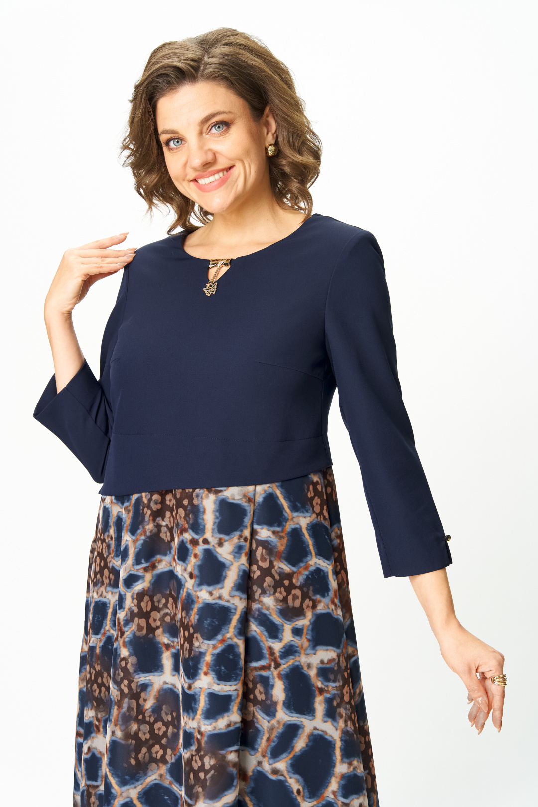 Платье BonnaImage 954-1-1 синий - фото 3