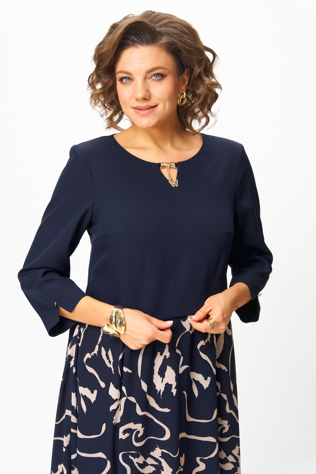 Платье BonnaImage 954-1-2 синий - фото 3