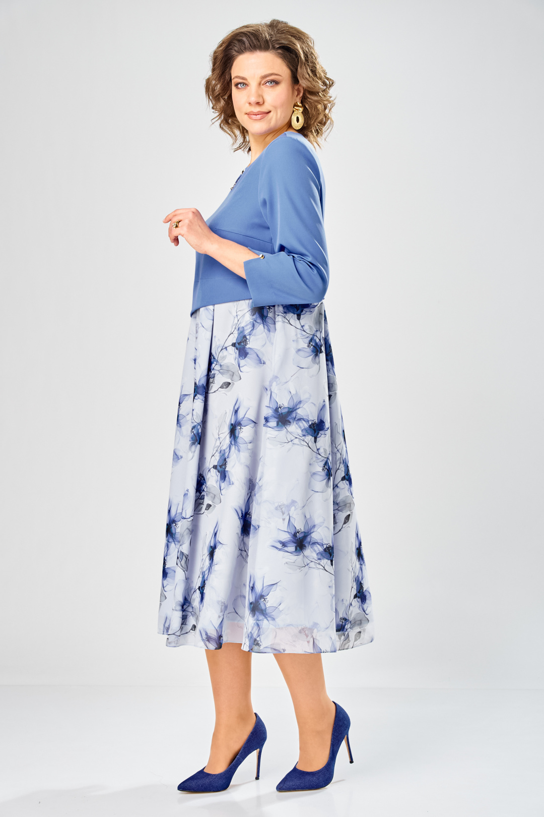 Платье BonnaImage 954-1/10 голубой - фото 3