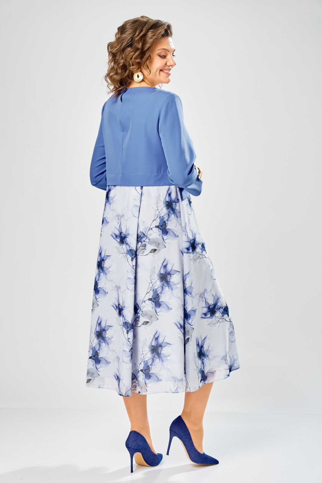 Платье BonnaImage 954-1/10 голубой - фото 5