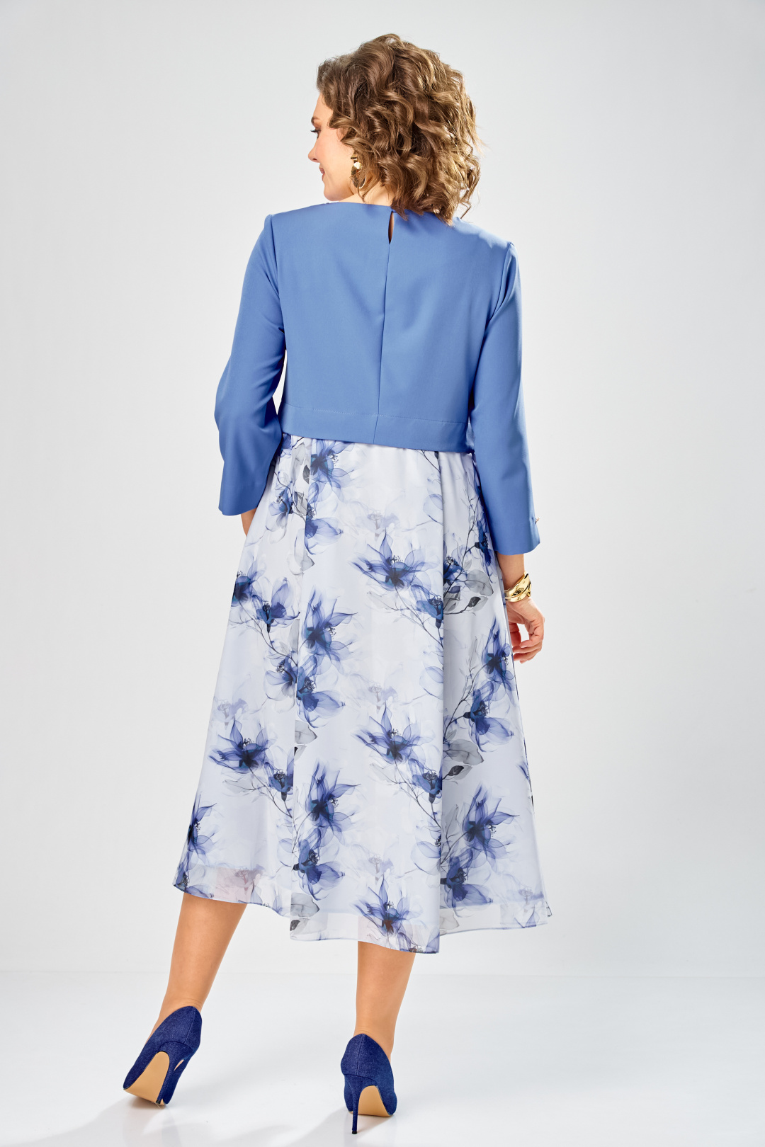 Платье BonnaImage 954-1/10 голубой - фото 6