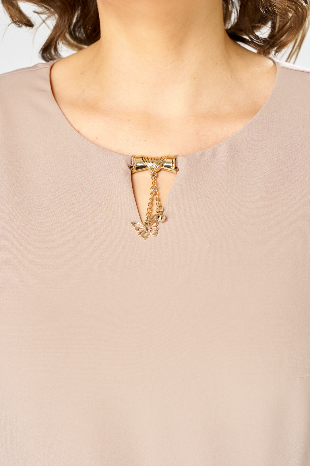 Платье BonnaImage 954-1/3 бежевый - фото 3