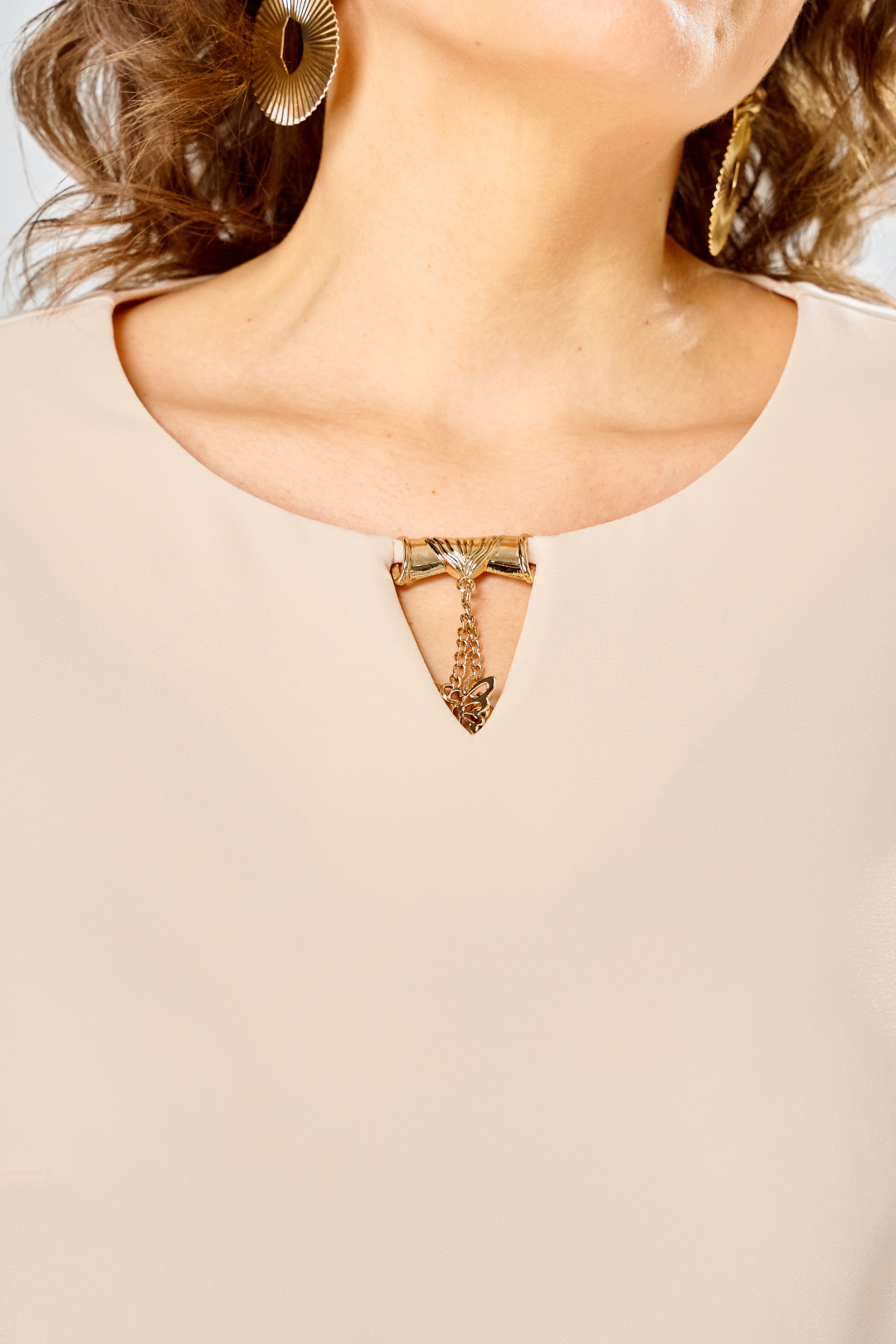 Платье BonnaImage 954-1/5 бежевый - фото 5