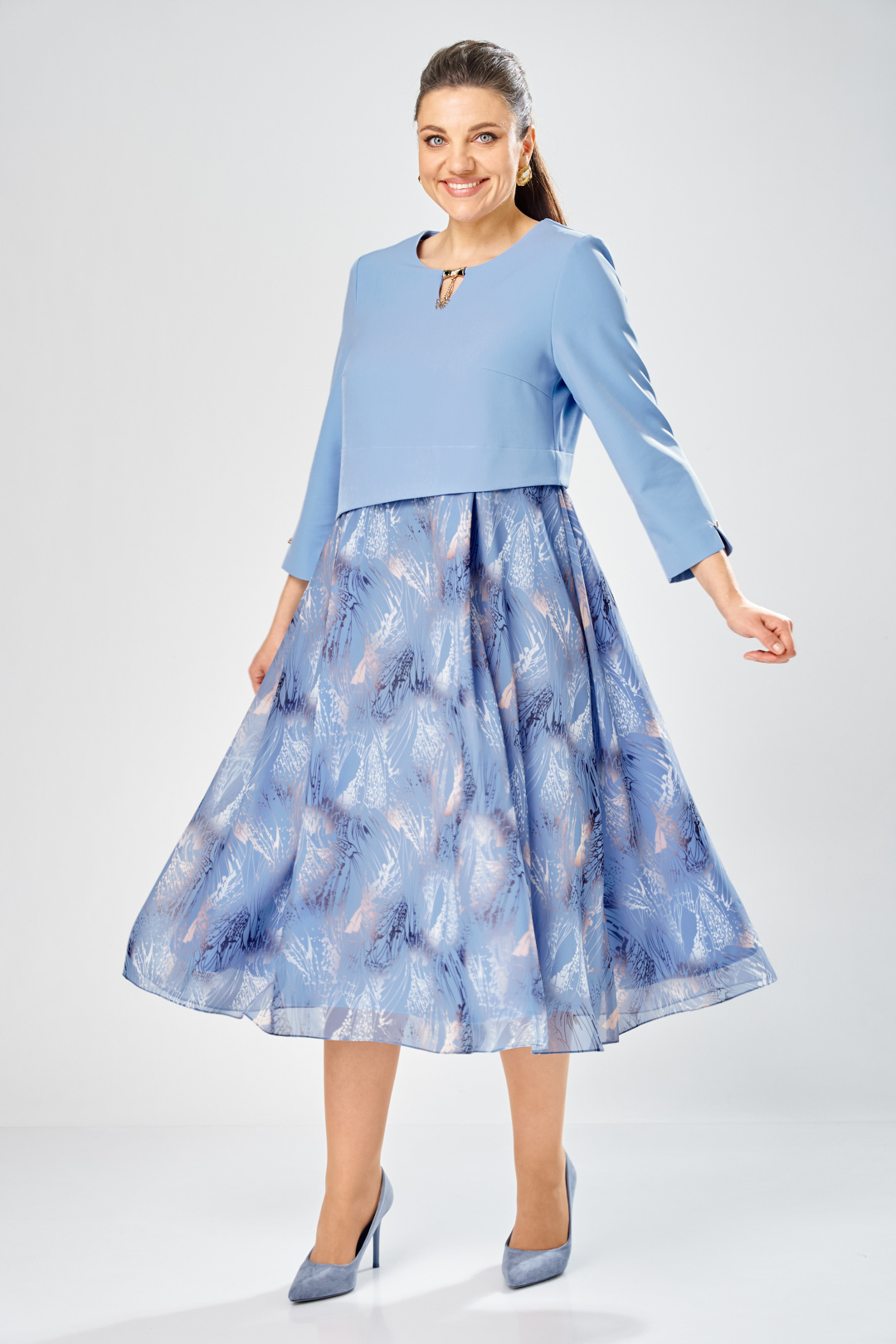 Платье BonnaImage 954-1/6 голубой - фото 2