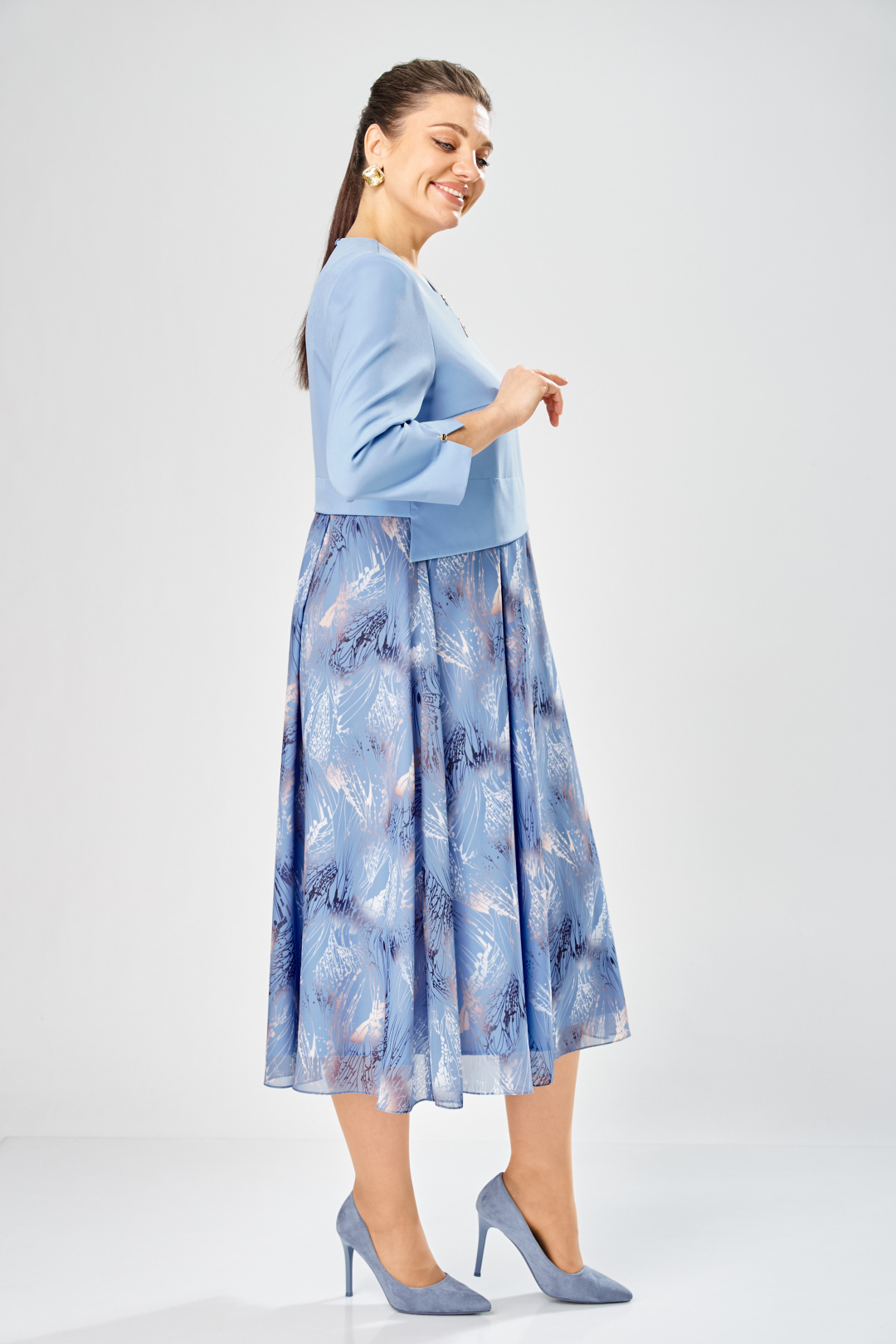 Платье BonnaImage 954-1/6 голубой - фото 3