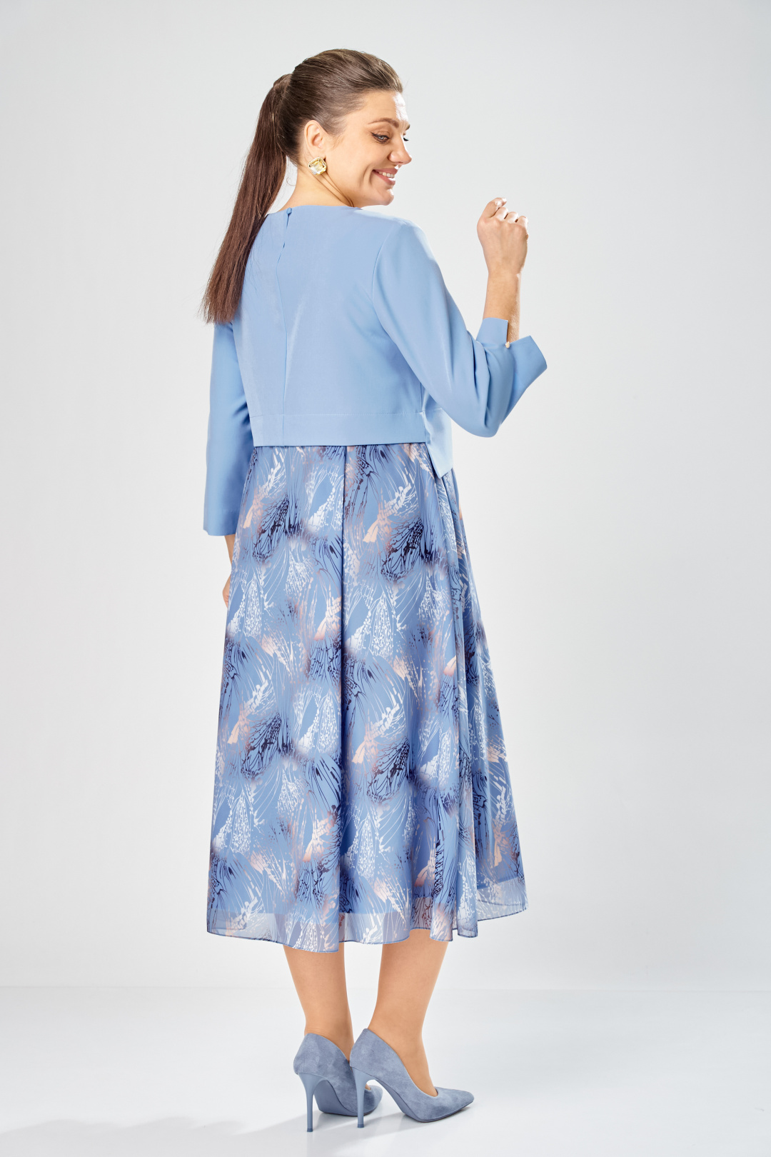 Платье BonnaImage 954-1/6 голубой - фото 4