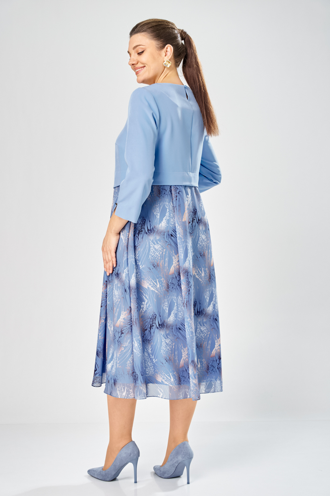 Платье BonnaImage 954-1/6 голубой - фото 5