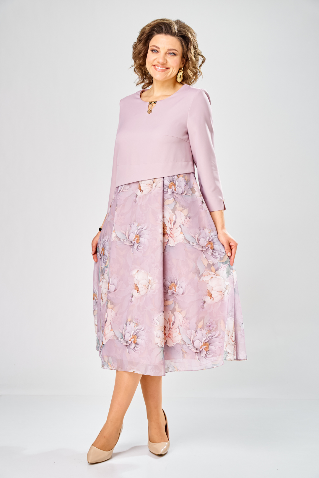 Платье BonnaImage 954-1/7 пудровый - фото 1