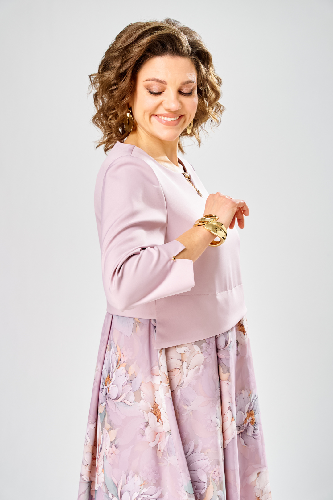 Платье BonnaImage 954-1/7 пудровый - фото 4