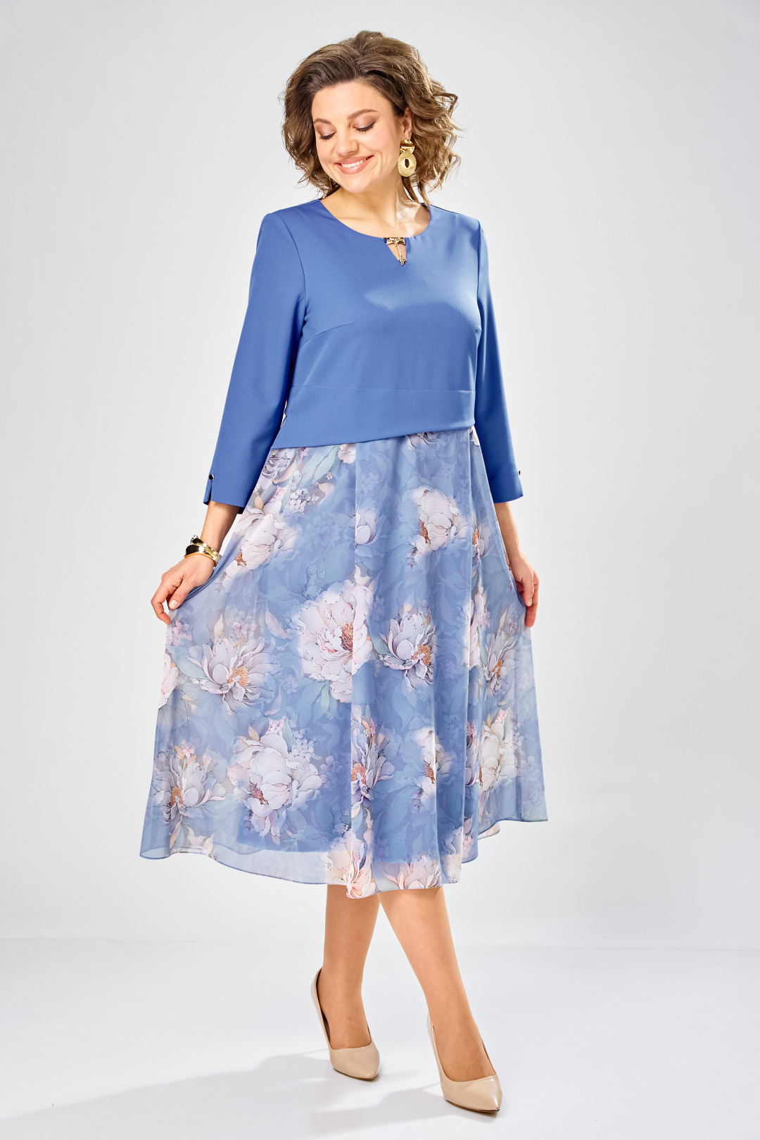 Платье BonnaImage 954-1/8 голубой - фото 2