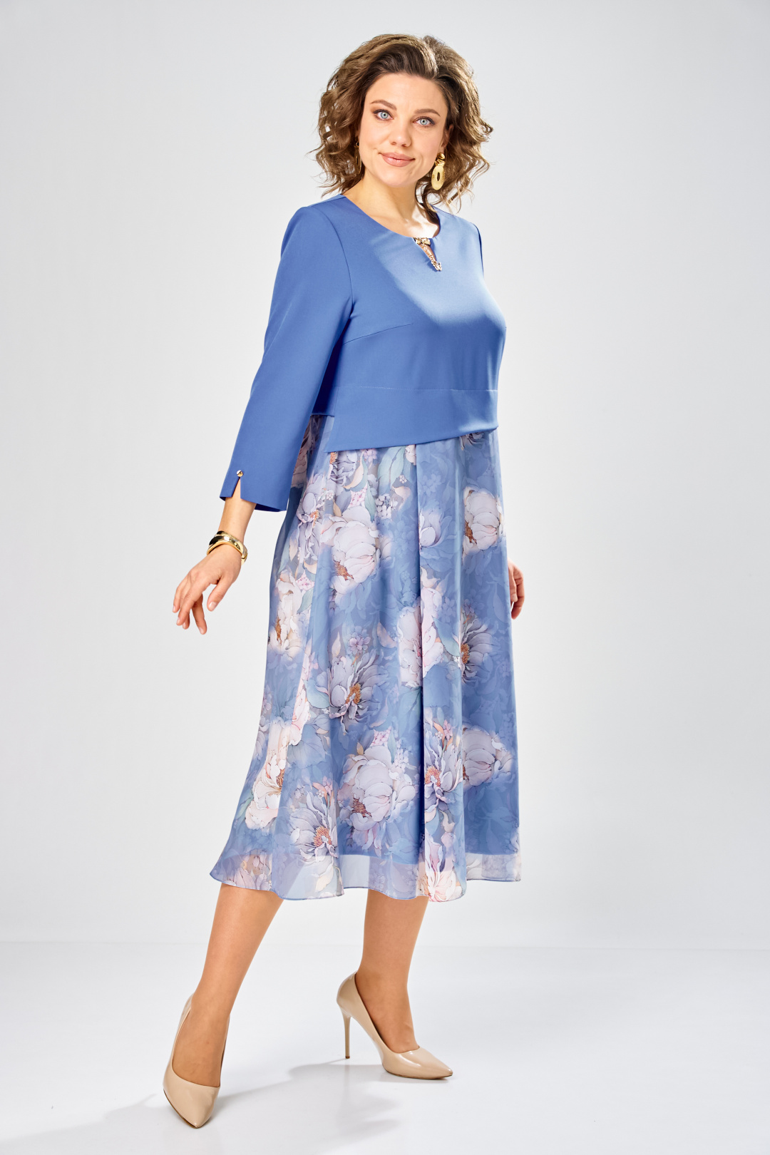 Платье BonnaImage 954-1/8 голубой - фото 3