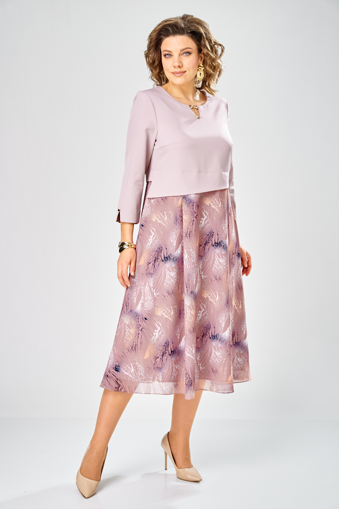 Платье BonnaImage 954-1/9 пудровый - фото 1