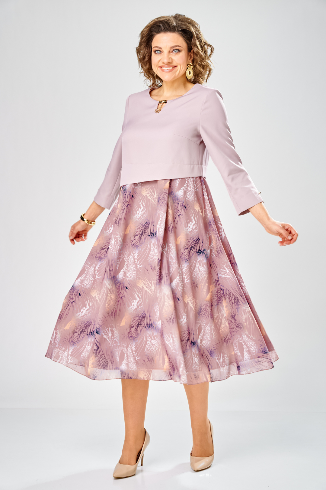 Платье BonnaImage 954-1/9 пудровый - фото 2