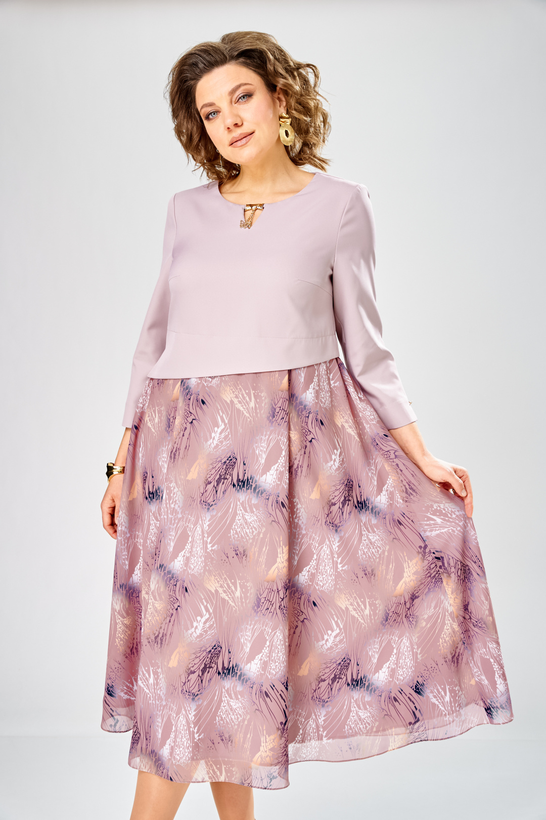 Платье BonnaImage 954-1/9 пудровый - фото 3