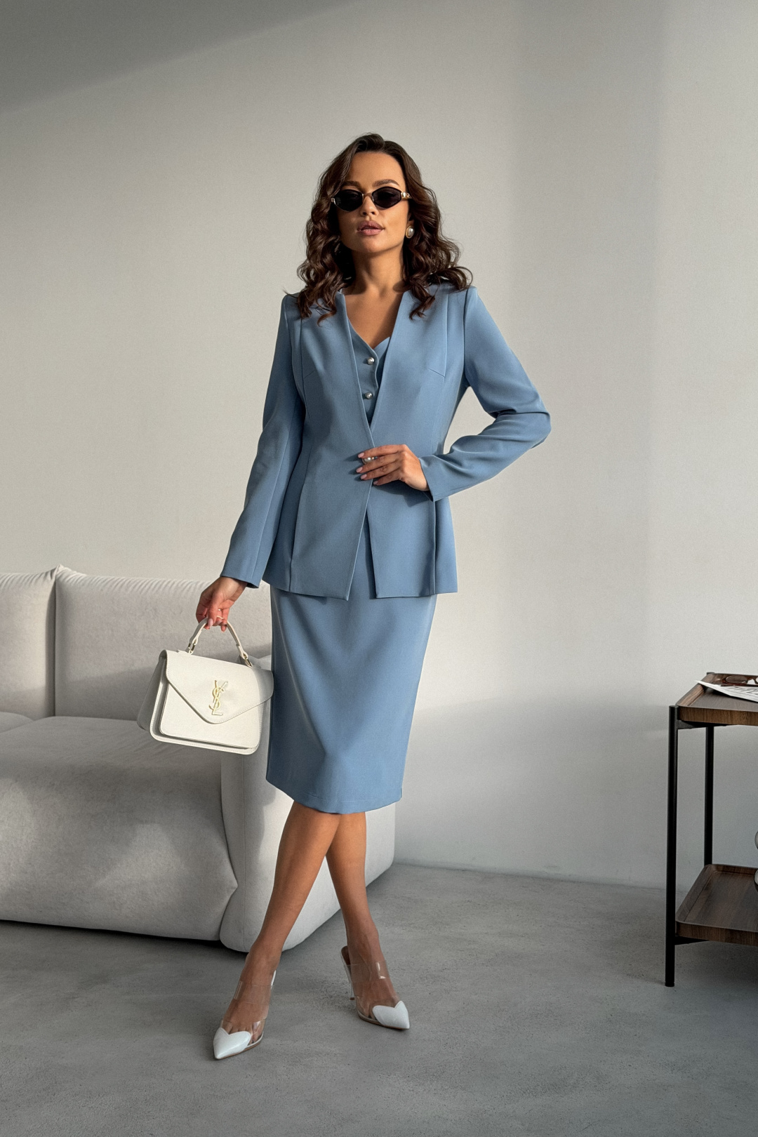 Костюм DilanaVIP 2106/1 голубой - фото 2